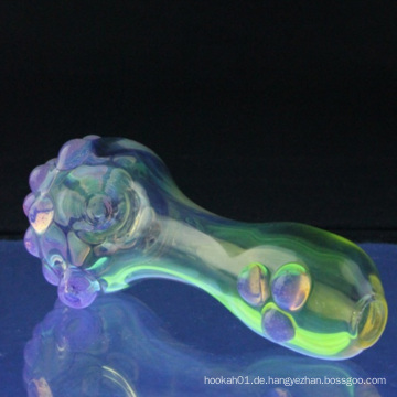 Glas-Rauch-Löffel für Rauch mit lila Schleim-Punkten (ES-HP-064)